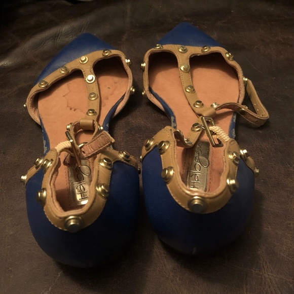 Halogen Olson Pointed T Strap D'Orsay Flats 4.5 M Royal Blue - Picture 5 of 6